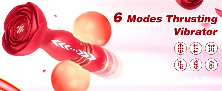 Remote Control Rose Vibrator Telescopic Sex Toys Vagina Stimulation