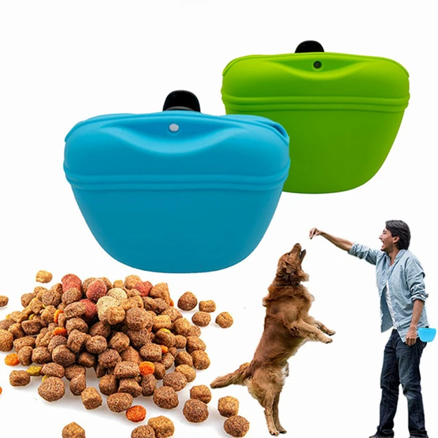 Amaz Hot selling Pet Treat Pouch Bag Portable Pet Snack Outdoor Dog Walking Bag Silicone Pet Feeding Training Bag