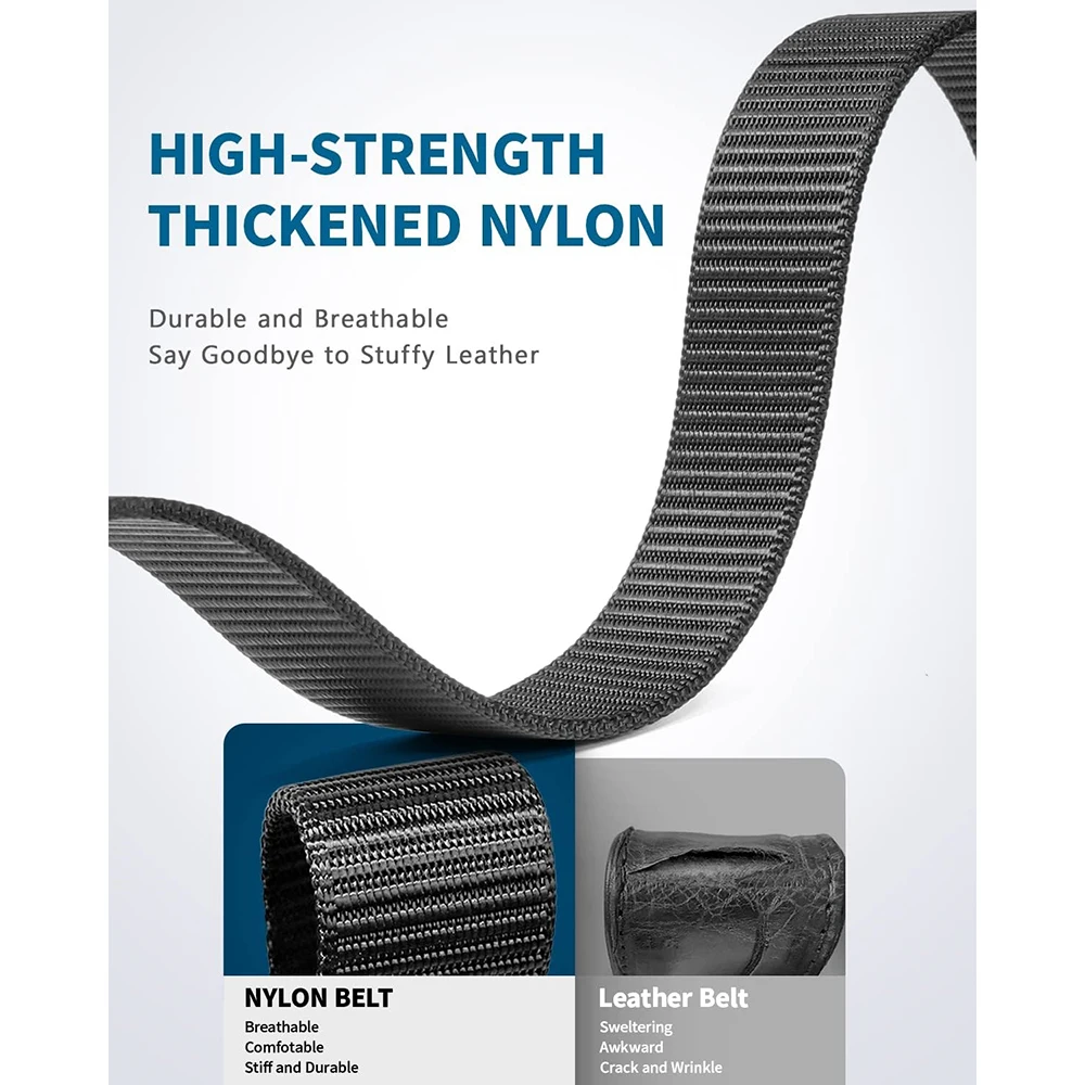 High Quality Ratchet Belts Men Nylon Web Men Casual Jeans Pants Adjustable Belt with Slide Buckle