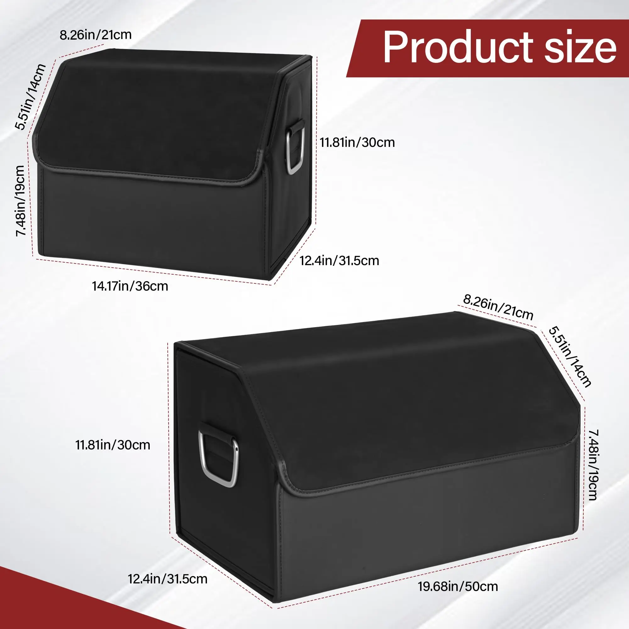 Factory Custom Leather Trunk Organizer, Large Soft Car Organizers Storage,foldable,with Lip, for Car SUV/Jeep/Sedan/Home/Camping