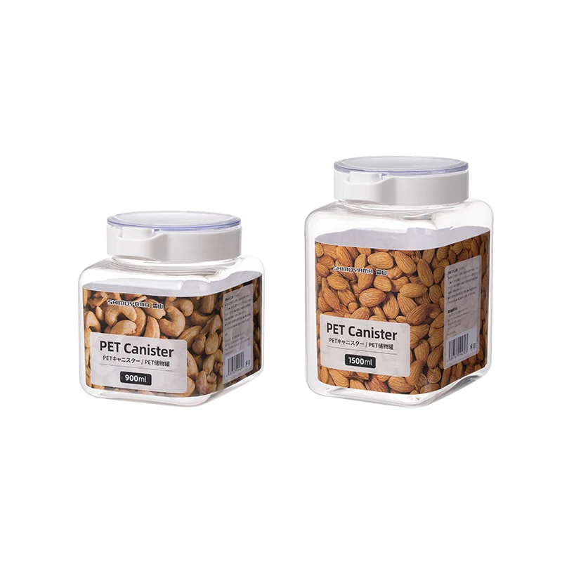 SHIMOYAMA 900ml Transparent Sealed Containers for Food Air Tight With Lids for Pantry Storage Container Jars