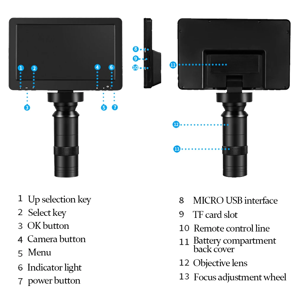 DM9S Electronic Microscope 1200X Digital Microscope Camera for Soldering Magnifier 1080P Scope With LED Repaired Microscope
