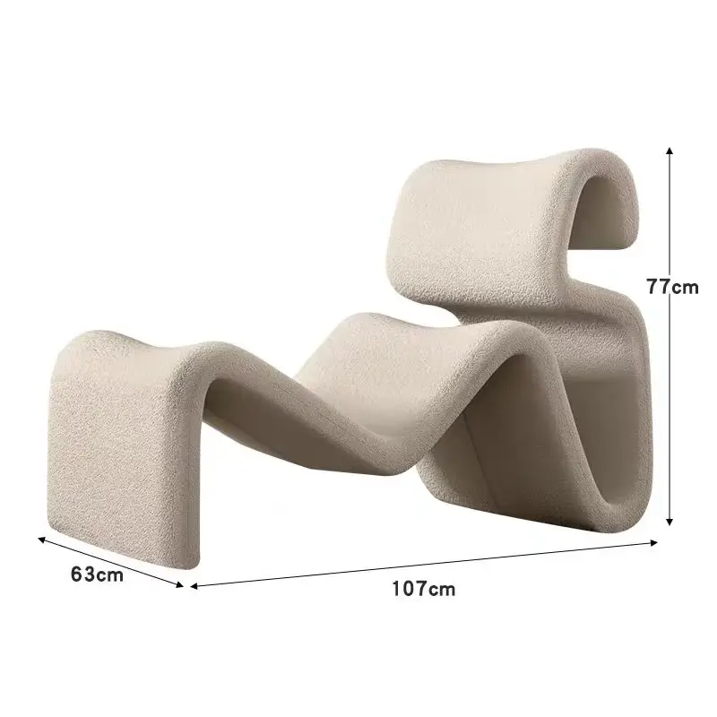 Runxi Designer Abstract Lines Fold and Etcetera Bend Bendy Lounge Chair Fiberglass Profiled Lounge Chair 2024