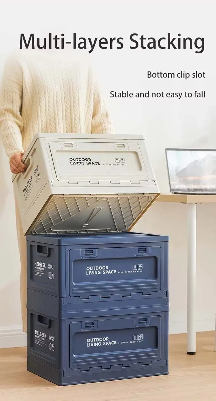 Large Plastic Storage Box with Side Opening Door Injection Technics Rectangle Shape for Car Trunk Camping Toy Storage factory