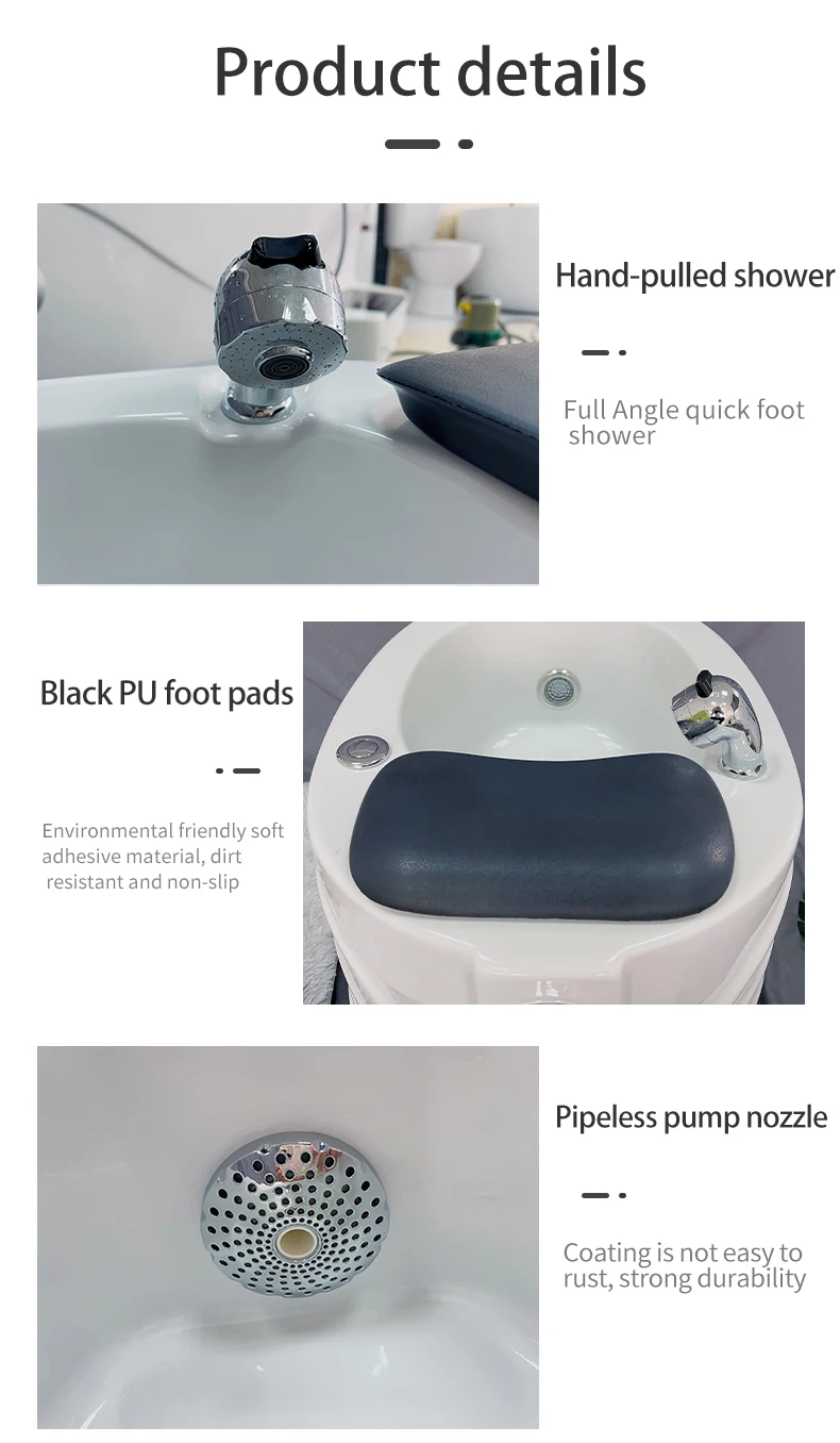 Whirlpool Pedicure Bowl Fiberglass Foot Spa Massage Pedicure Basin With ...