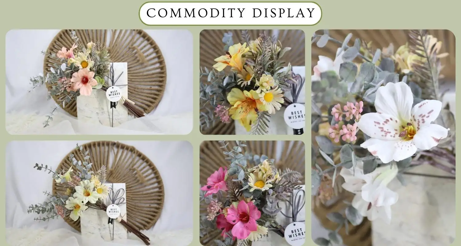 Artificial Plants Flowers Flocked Eucalyptus Daisy And Lily Flower