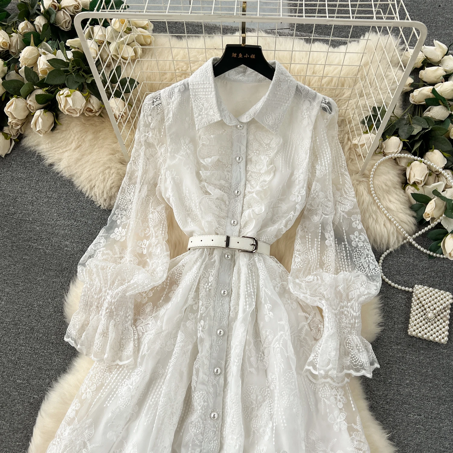 chinese dress ladies Socialite Mini Dress - Cream main image 1