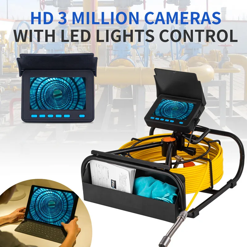 Pipe Camera 4.3inch Screen with 8500mAh Battery&16GB Video Recording Drain Plumbing Inspection