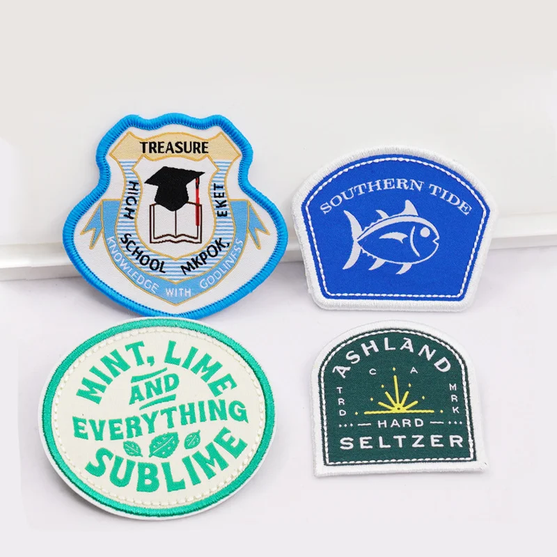 Popular Design Embroidery Badges Custom Logo Embroidered Patches with Iron On Backing