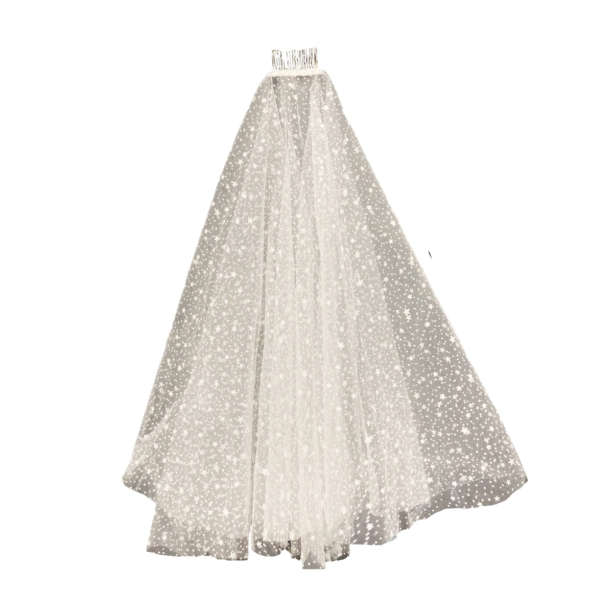 Bachelorette Party Veil 2-tier White, Sparkling With Rhinestones