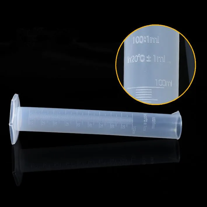 HAIJU LAB 100ml Translucent Plastic Laboratory Cylinder Graduated Measuring Cylinder for Lab Supplies