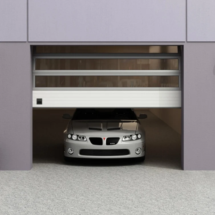 Doorhan Automatic Vertical Sliding Sectional Garage Door With Pedestrian Door and Windows Kit