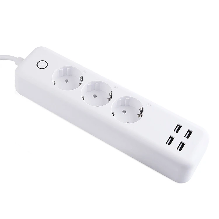 EU Standard WIFI Remote Control Smart Power Strip with USB Timer