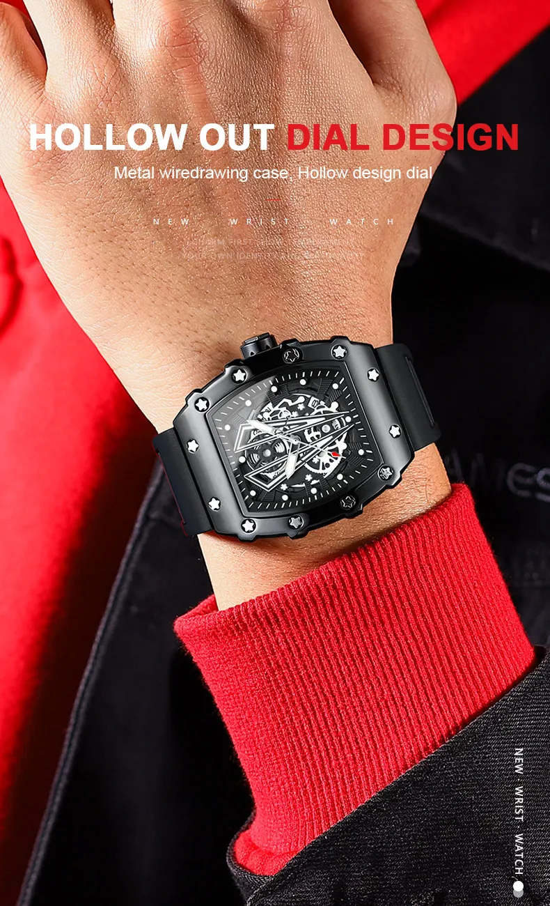 POEDAGAR 995 Brand New High Quality Ready to Ship Fancy Design Factory Wholesale Promotional Men Quartz Watches Silicone Strap