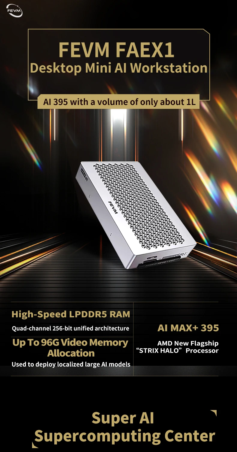 FEVM FAEX9 Ryzen AI MAX+395 Mini PC Micro Workstation - 128G RAM