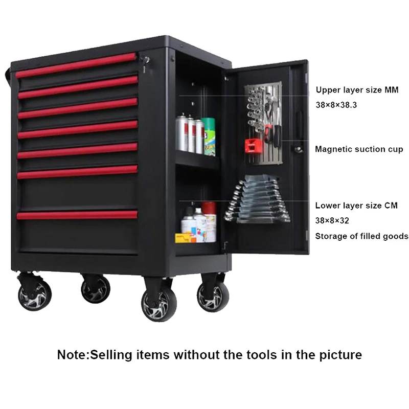 Mobile Workshop Mate 7 Drawer Rolling Tool Trolley Cart for Auto Repair Workshops