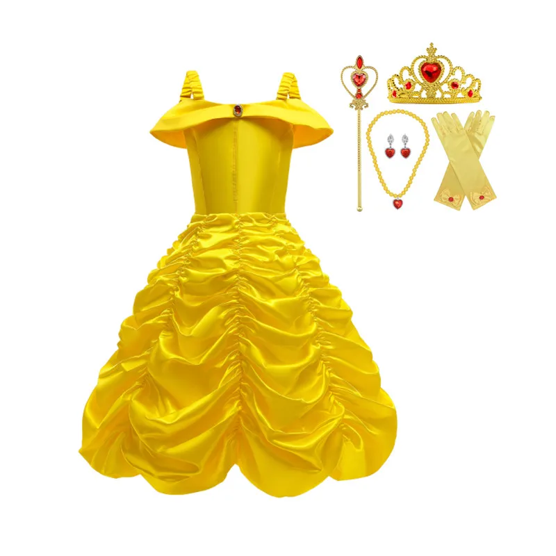 Hot Halloween Birthday Party Dresses For Kids Girls Beauty And The Beast  Christmas Kids Cosplay Costume Princess Dress Up - Buy Princess Girls  Dresses Up,Tv Movie Costume,Kids Girl Party Dress Product on