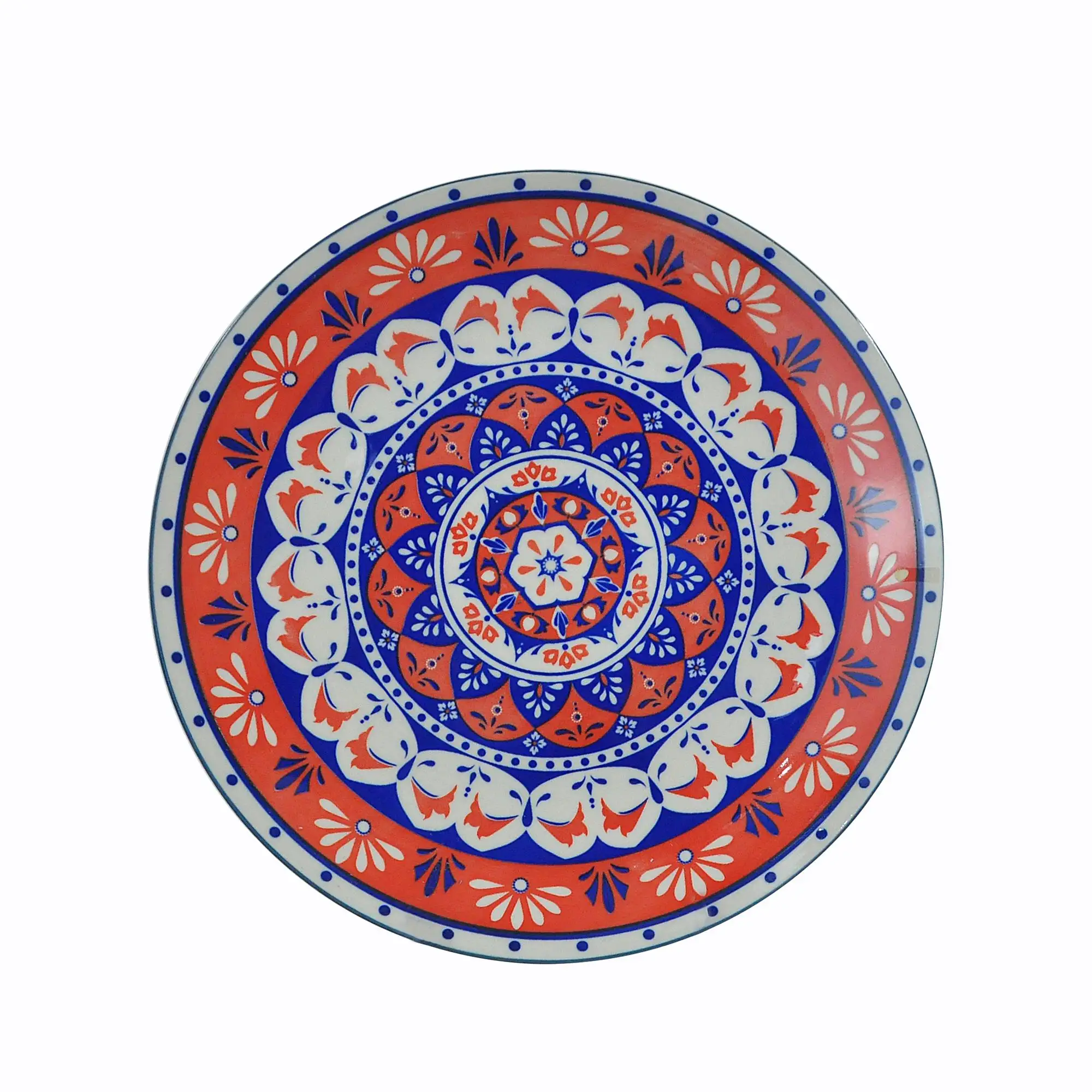 Sample Available Southeast Asian Style Custom Printed Restaurant Ceramic Plate Sets Flower Design Tableware Dinner Plate