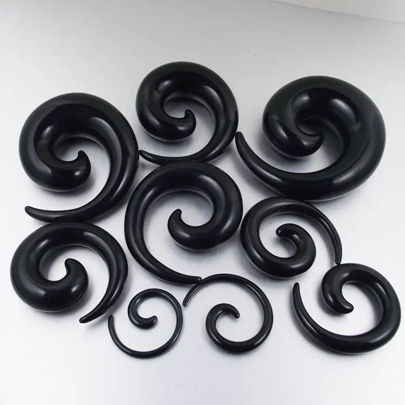 Ear Tapers 7 Sizes 1.6mm to 8mm Black Stretcher Expanders Earring Piercing Plug 