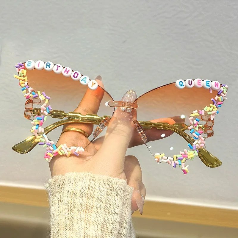 Trendy Rimless Women's Sunglasses with UV Protection