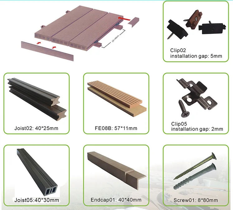 CE INTERTEK  approved 3D embossed 140*25mm wood plastic composite WPC outdoor decking