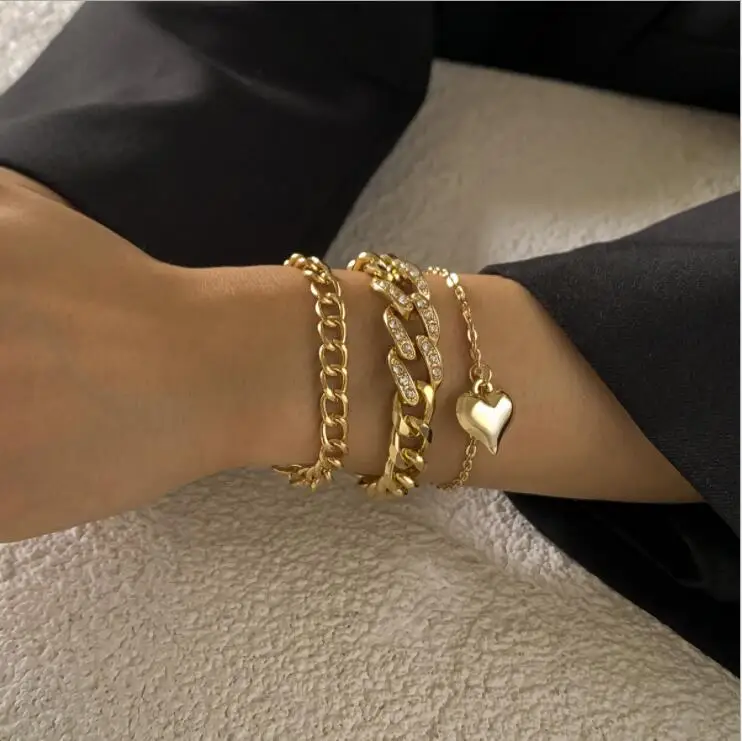 Flash Diamond Thick Chain Bracelet Street Fashion Cool Version Zircon Women  Sbracelets Style Jewelry  Fruugo IN