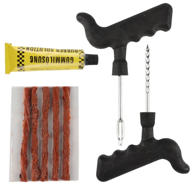 Набор инструментов для ремонта автомобильных шин с клеем резиновые полосы инструменты мотоцикла велосипеда бескамерный набор