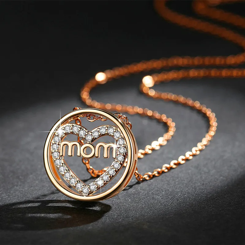 New Mom Round Necklace Mothers Day Gift 