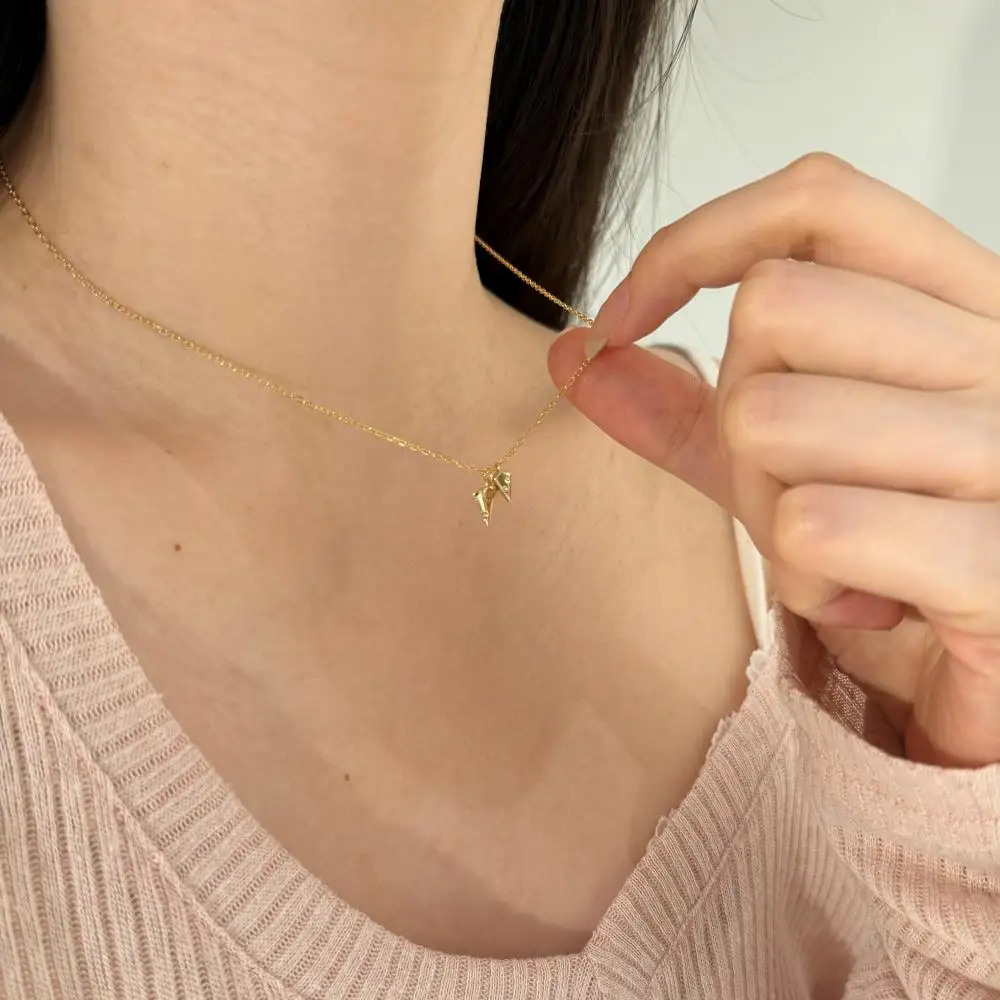 KAKODIY 5A Zircon 925 Sterling Silver Fine Jewelry for Women 14K Gold Plated Pendant Cheese Necklace detail 2