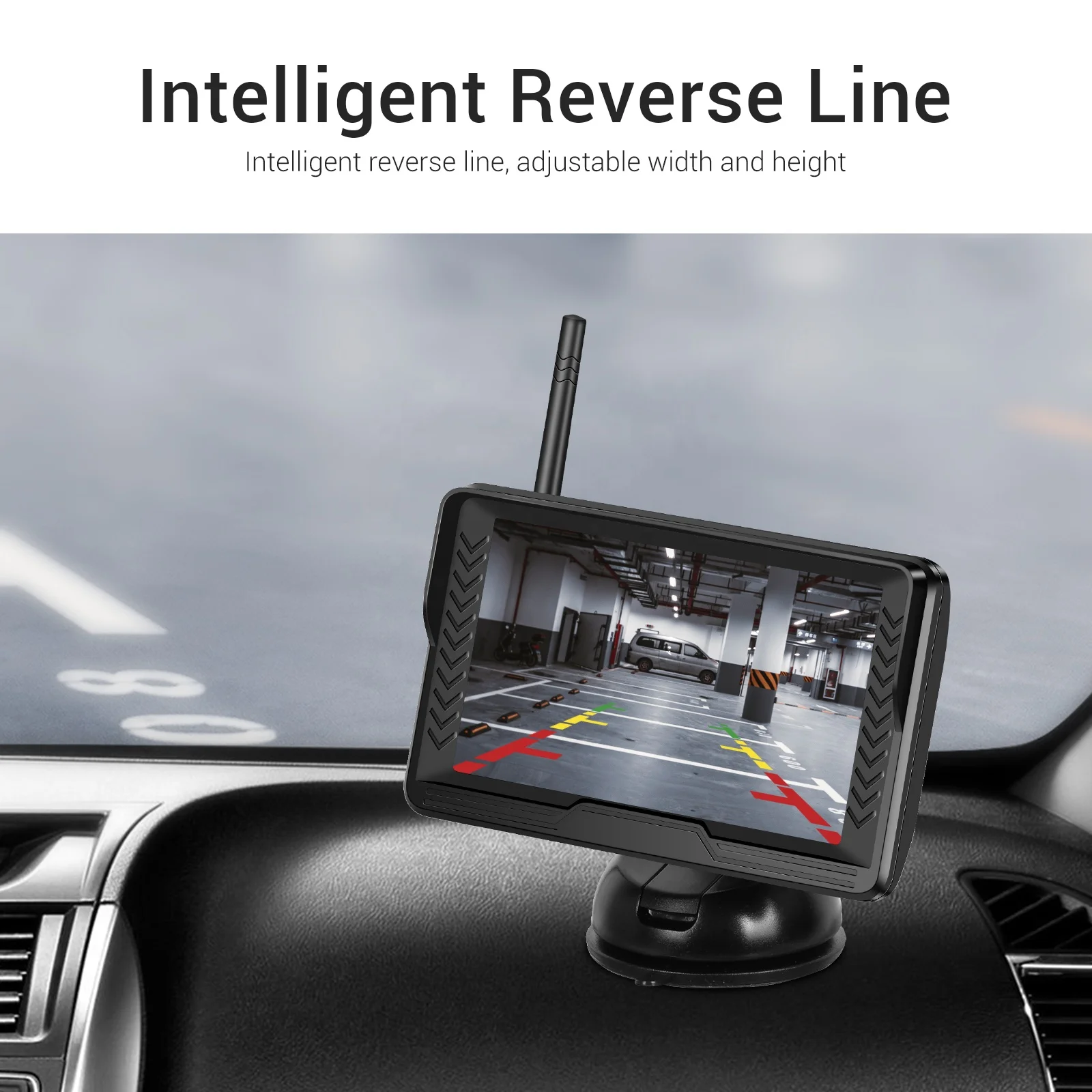 1080P HD Kabelloses Rückfahrkamera Set, 7 Zoll LCD Monitor mit 2 Rückfahrkameras für Anhänger, Wohnmobil, LKW, Auto, Bus, DIY Führungslinien, IP68 wasserdicht, Nachtsicht, BSD, 12 V 36 V