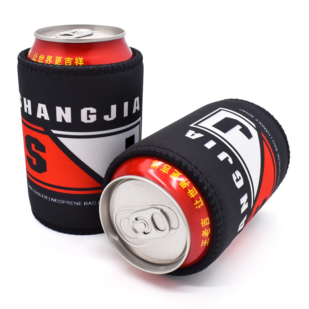 Custom Logo Beer Coozies Neoprene Bottle Sleeve Slim Can Cooler Magnetic Stubby Holder