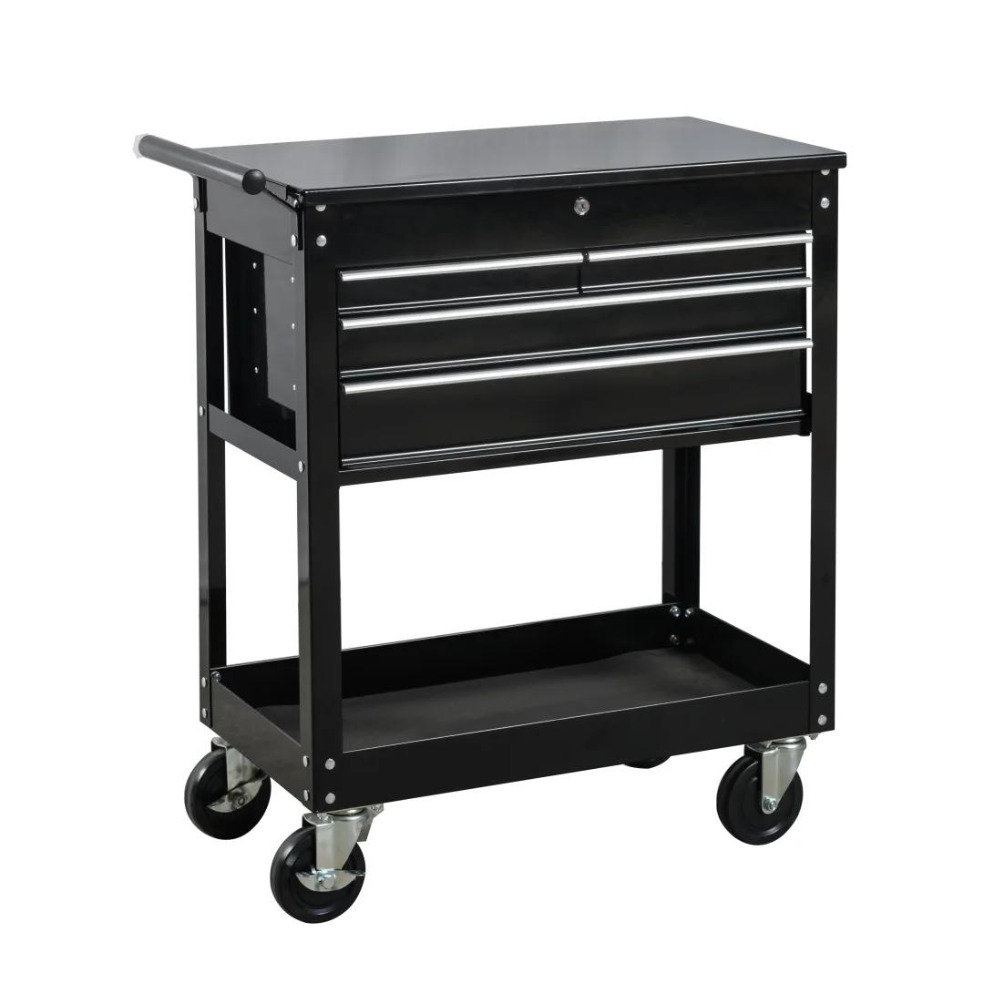 4-drawer Black Metal Workshop Tool Cart - Buy Metal Hand Cart,roller 