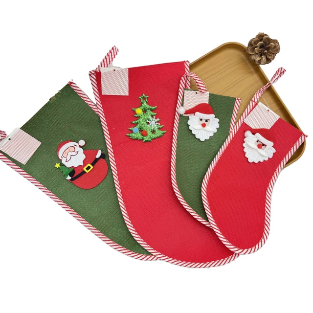 Organic Cotton Non Woven Christmas Stocking Accessories Cosmetics Photo Craft Stickers Custom Printed in Candy Bags