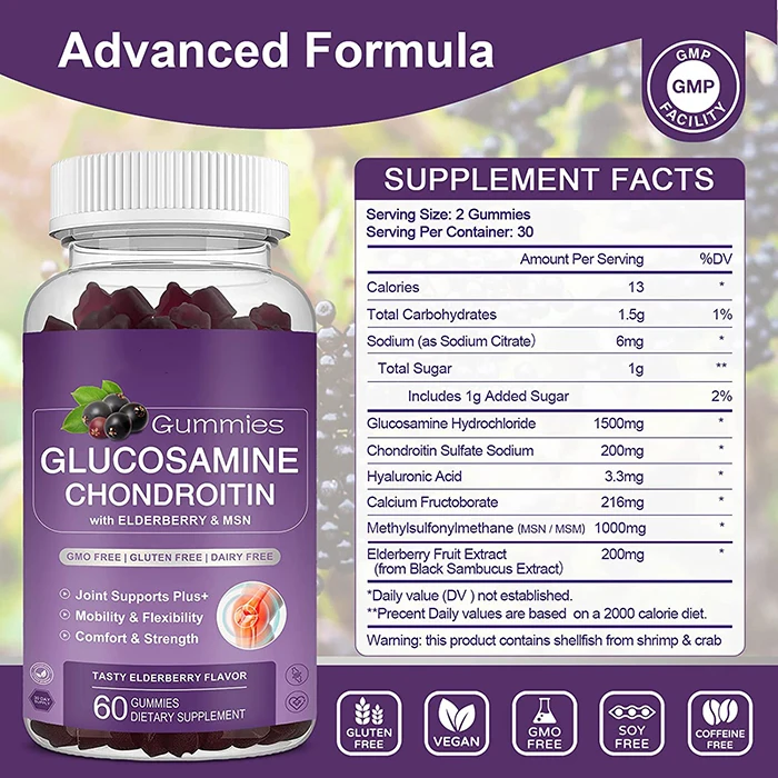 Glucosamine Chondroitin Gummies Extra Strength Joint Support Gummies