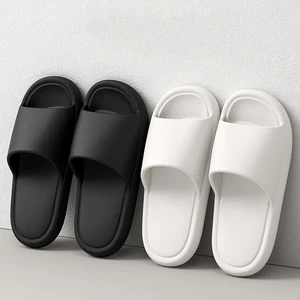 Couple's Trendy Summer Open Toe Indoor Home for Slippers with Comfortable EVA Outsole Waterproof and Anti-Slip Design