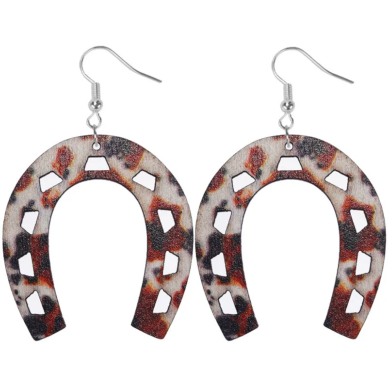 Wholesale Geometric U Shape Pendant Earrings For Women Western Cowboy