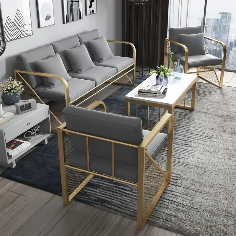 Nordic modern sofa small living room ins style web celebrity chair office metal sofa combination leisure sofa chair