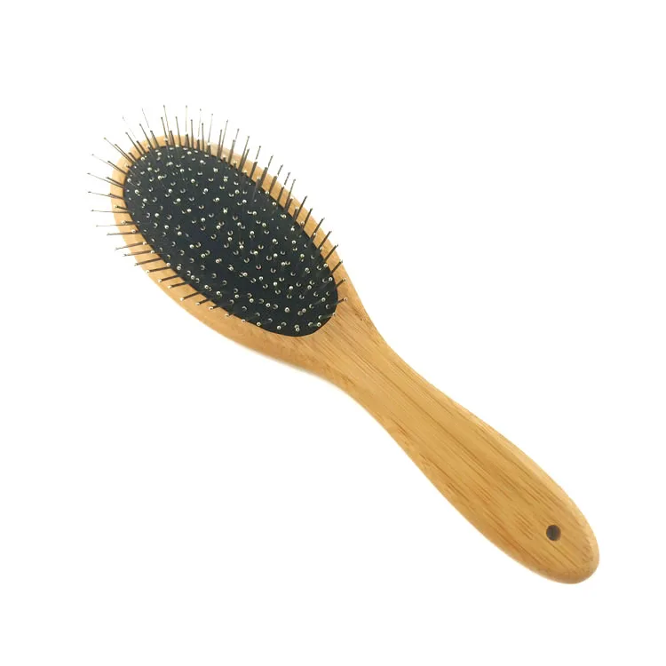 Factory Wholesale Anti-static 100% Natural  Bamboo  Hair  Brush With  Steel  Pins for All Hair Types