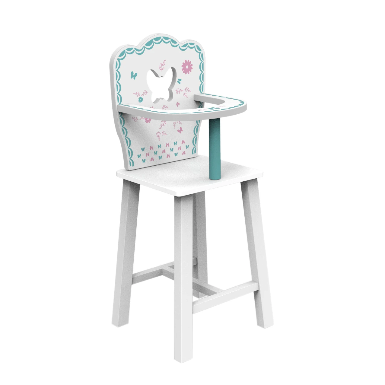 American 14 18 inches doll furniture Role play kids toy diy mini dolls furniture Wooden baby doll high chair