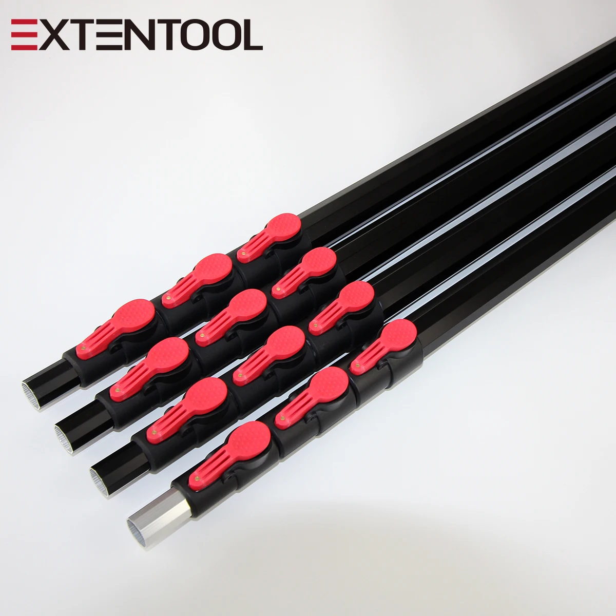 Extentool 12-30FT Adjustable Supporting Pole with Spring Push Button Lock Aluminum Telescopic square Tube