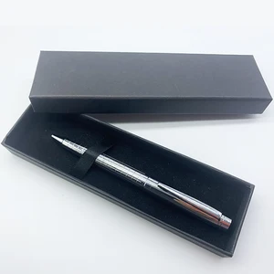Hot Selling Luxury Promotion Business Sliver Metal Ball Pen with Custom logo Novelty Twist Metal Ballpoint Pen Set with Box