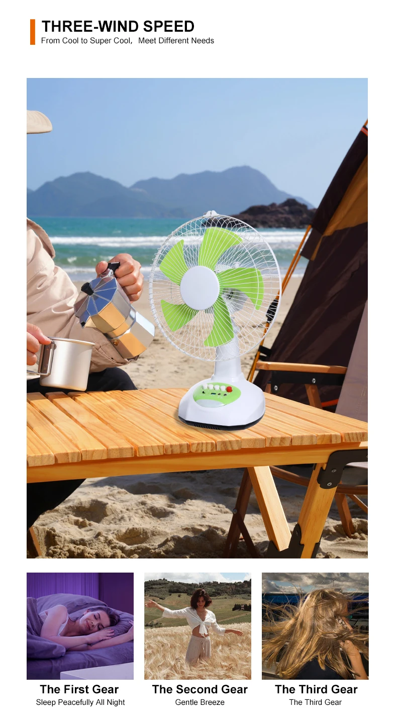 12inch solar rechargeable fan for home solar fan with led light solar fan with solar panel