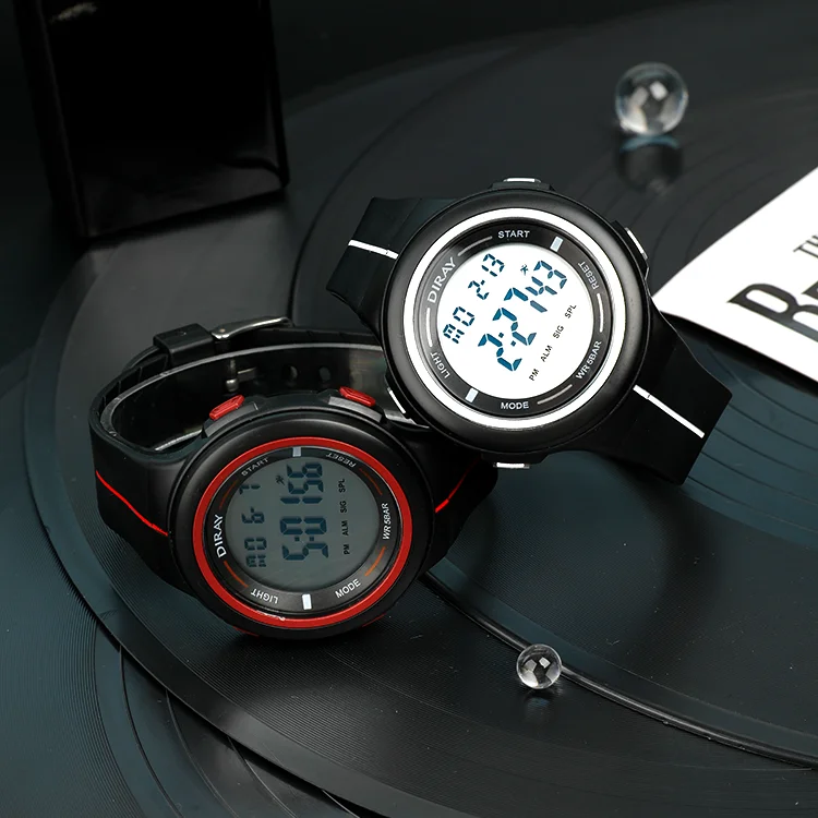 Men's Outdoor Digital Watch DIRAY Dual Time Waterproof Multifunction Sport  Wrist Watches – BigaMart