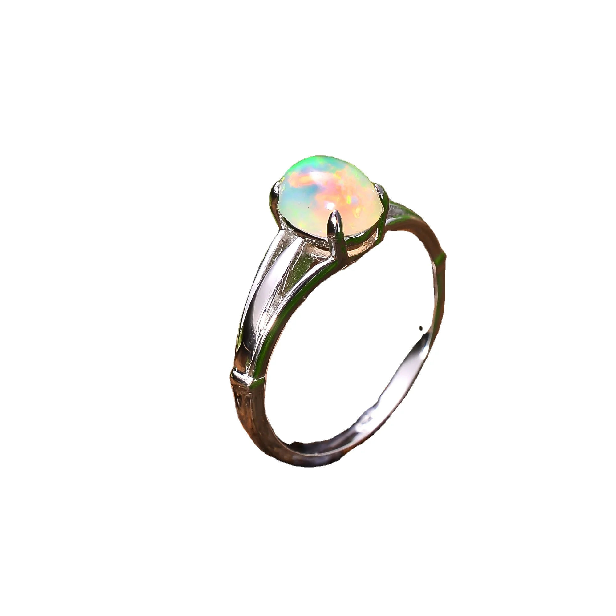 Sterling Silver Artisan Made Ethiopian fashion Opal Ring Size 7.25