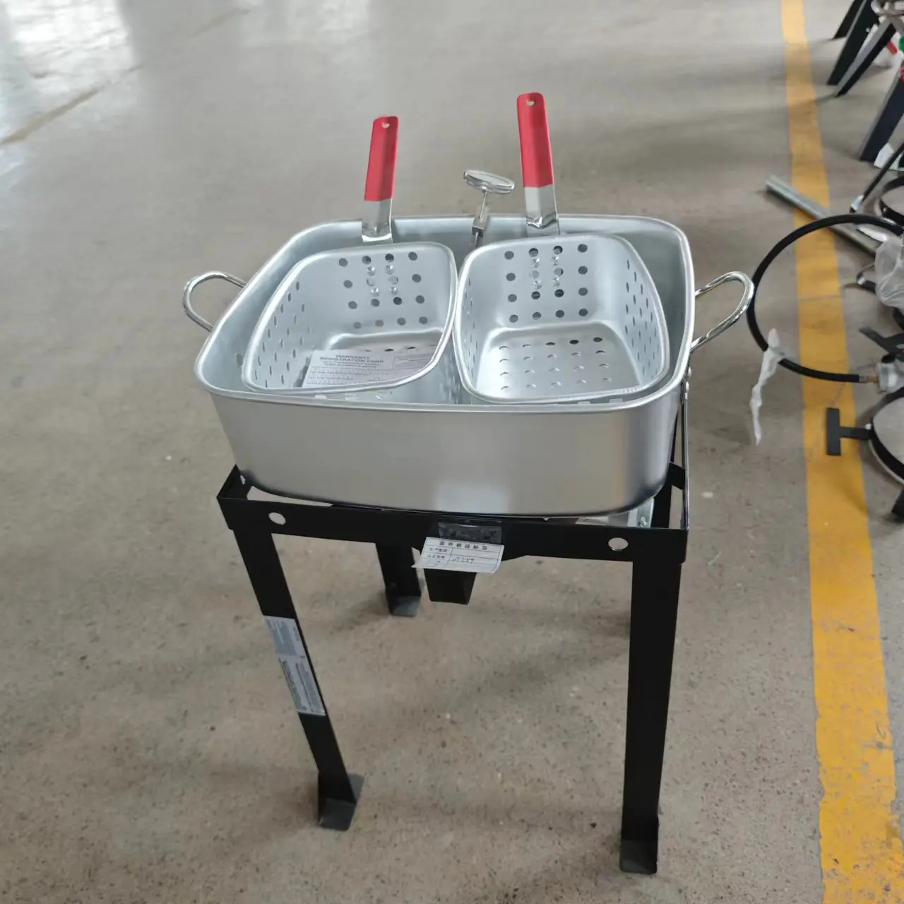 product high quality outdoor air fryer two basket propane stainless steel fryer-2