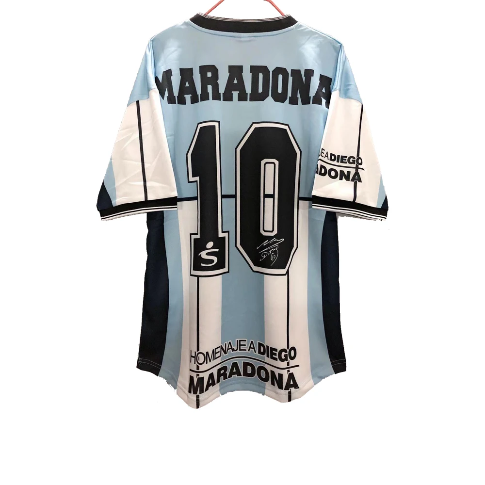 Wholesale Wholesale Men's Argentina 2001 retro soccer jerseys shirt  Customized Diego Maradona Football Jersey From m.