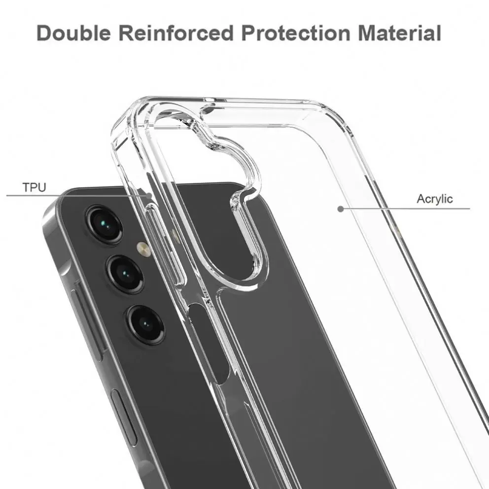 2 in 1 Tpu Pc Phone Case for Samsung Galaxy A15 Cases Luxury Design Anti Scratch Drop Transparent Proof Clear Sjk315