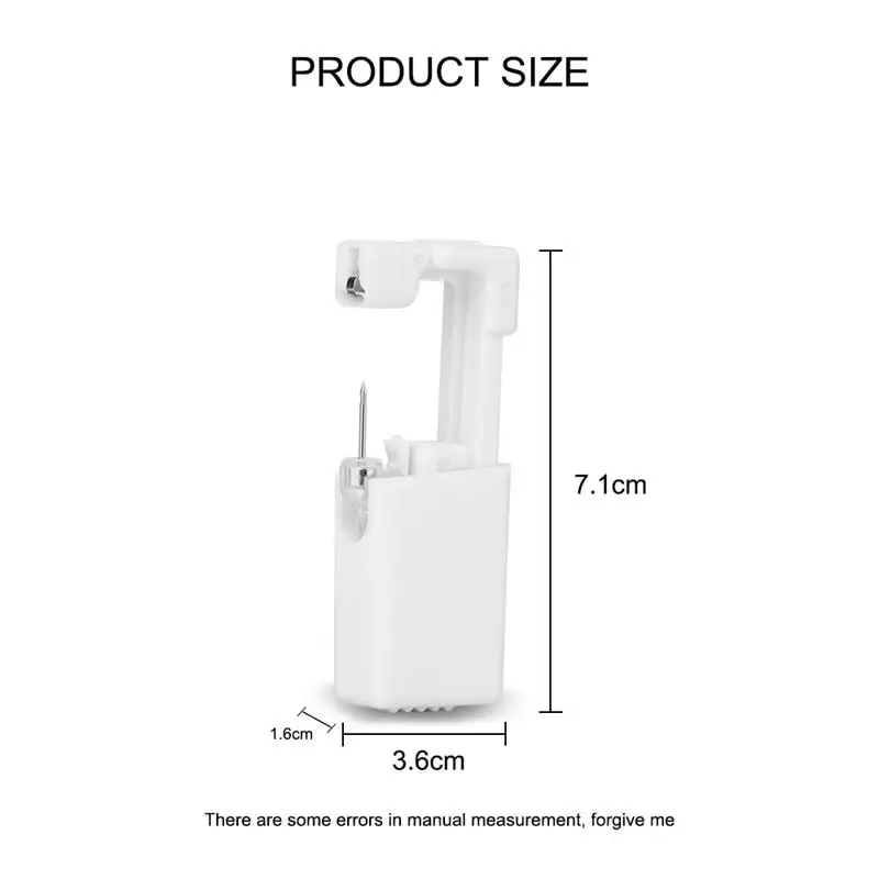 Kit Di Piercing Per Orecchie Monouso: Set Da 8 Pistole Foratubi Sicure Con Orecchini In Acciaio Inox E Cristalli, Strumento Asepsi Per Foratura Senza Dolore A Casa - 3