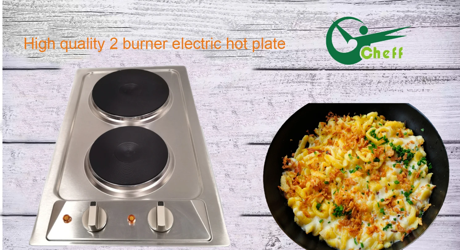 New Design 2 Burner Electric Stove Durable Built In Stainless Steel Hot
