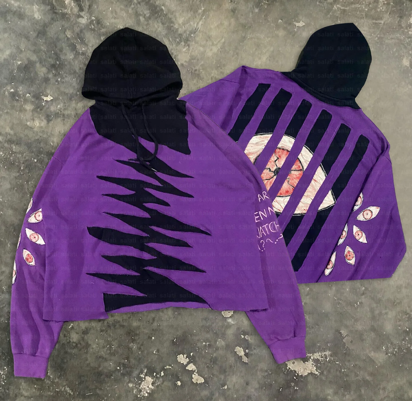 Y2K Clothing Custom Oversized Heavyweight 430GSM Boxy Cotton Blank Pullover Cut and Sew Boxy Applique Embroidery Logo Hoodie Men gallery 2